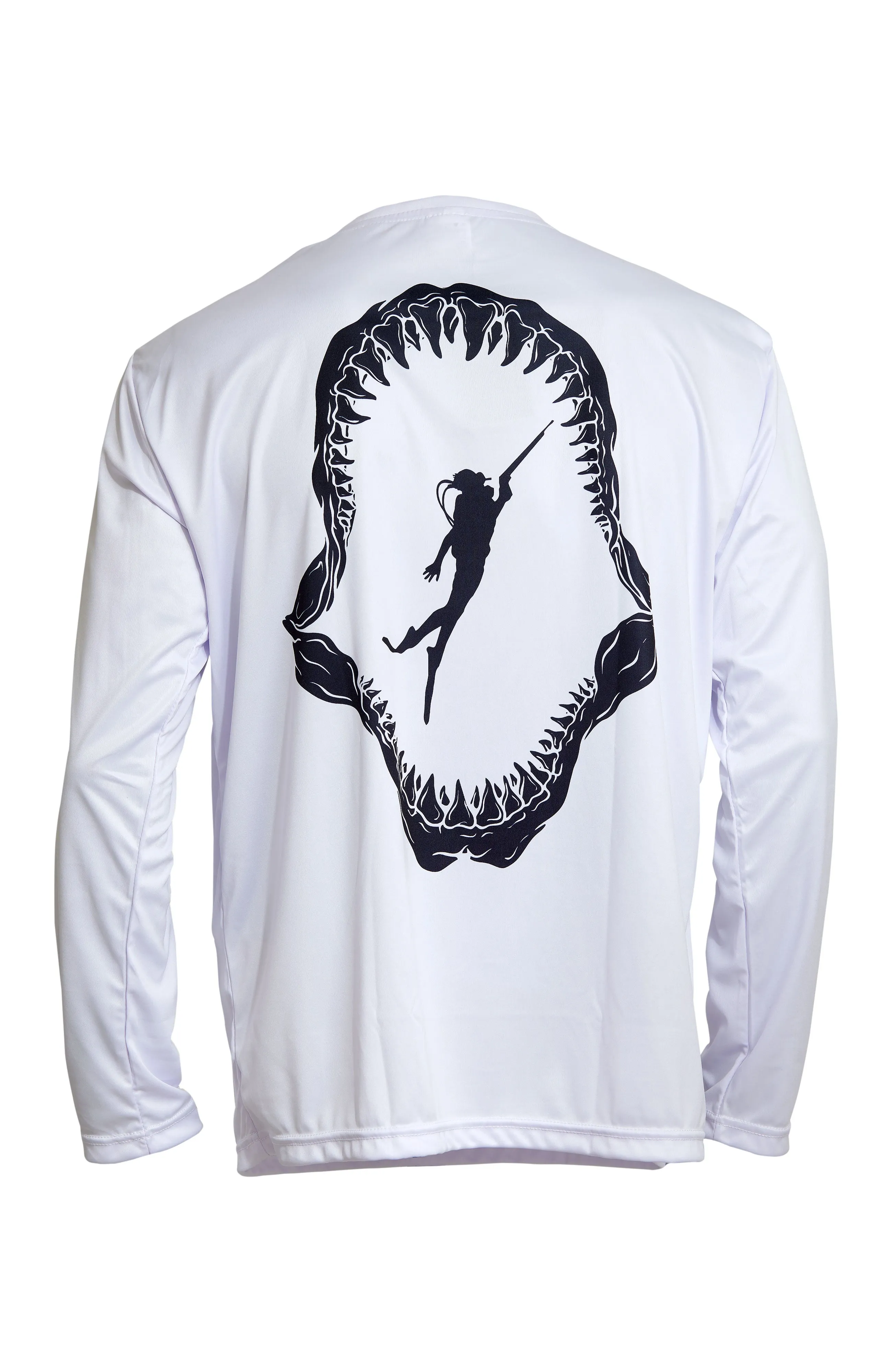 Diver in Shark Jaws Long Sleeve Tee