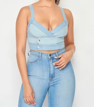“Don’t Play Fair” Denim Crop Top