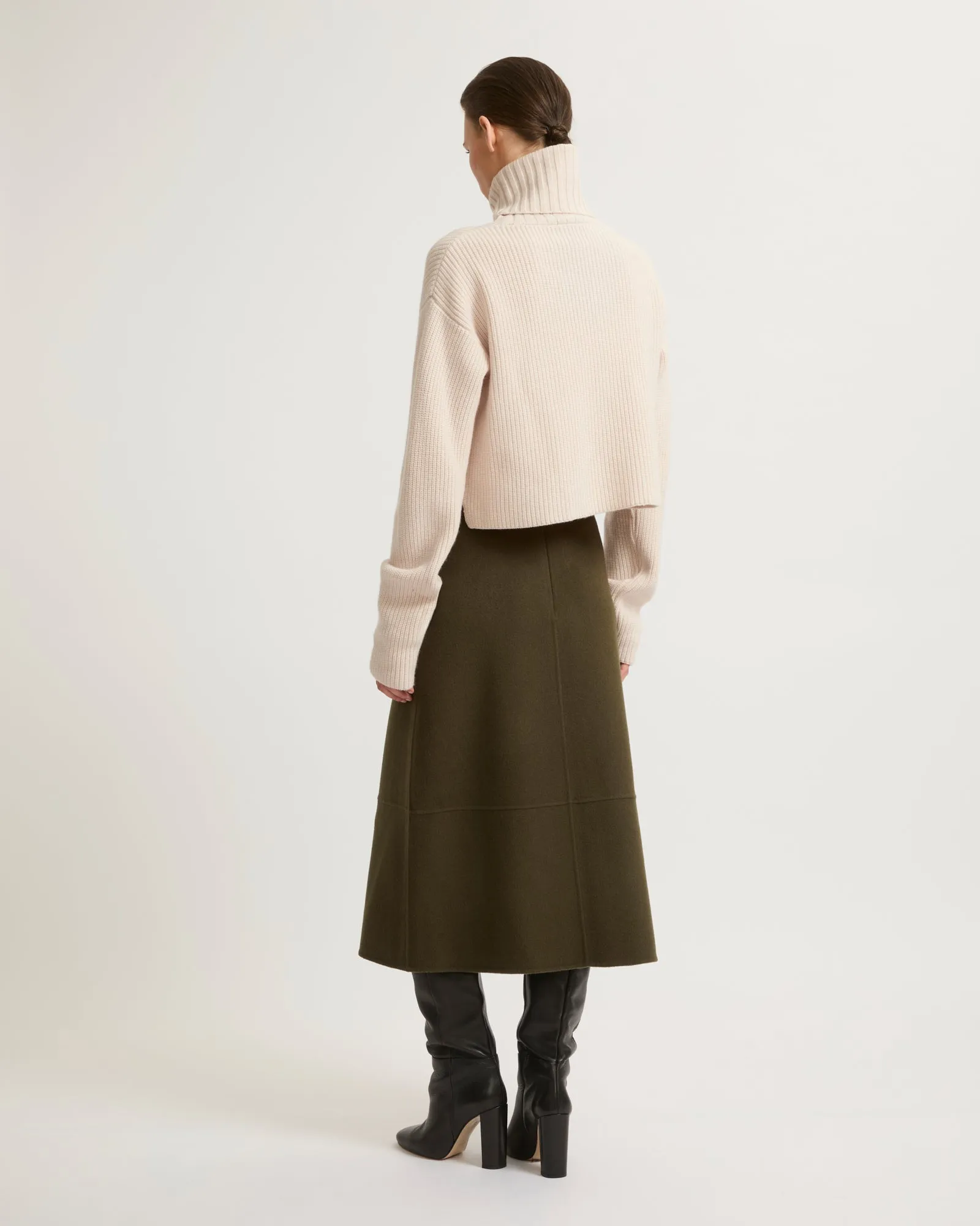 Double-sided cashmere blend skirt