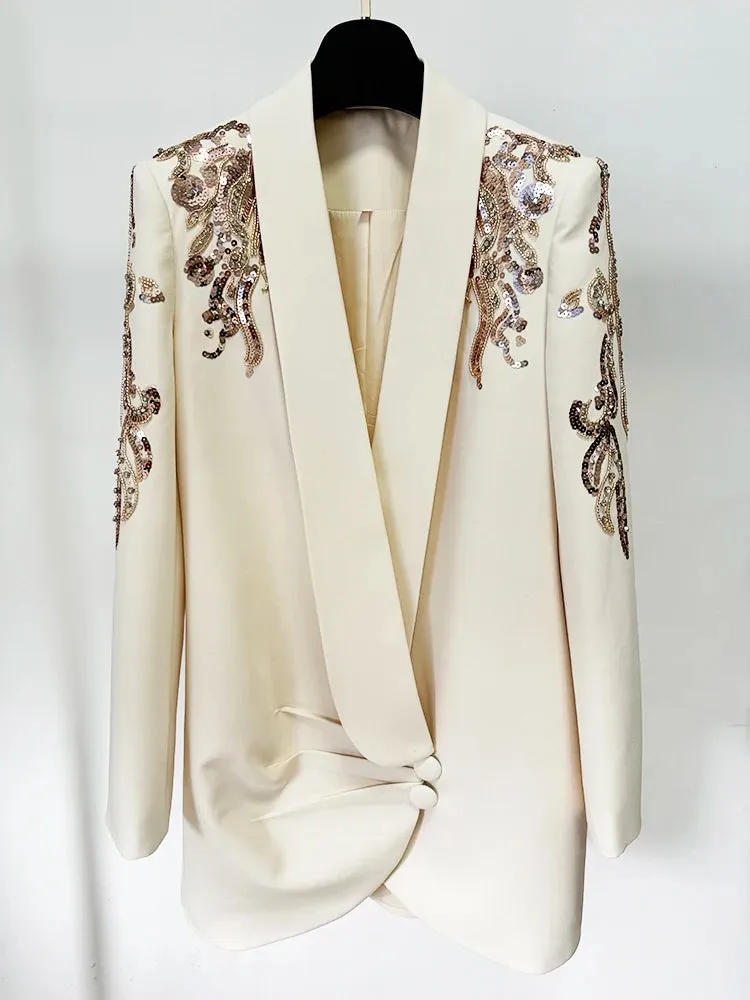 Draped Blazer Dress