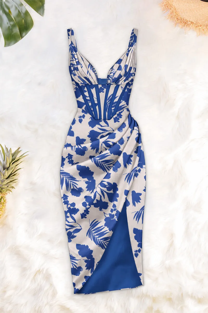Draped midi dress