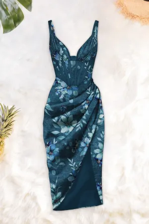 Draped midi dress