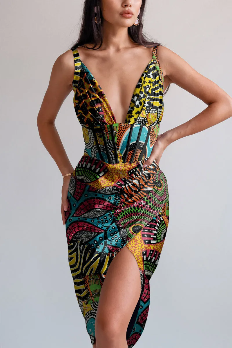 Draped midi dress