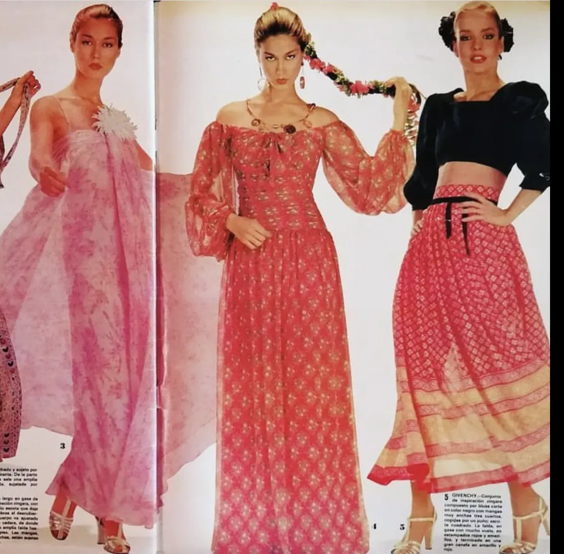 Dreamy Spring 1977 Givenchy Well Documented Off-Shoulder Floral Print Silk ChiffonDress