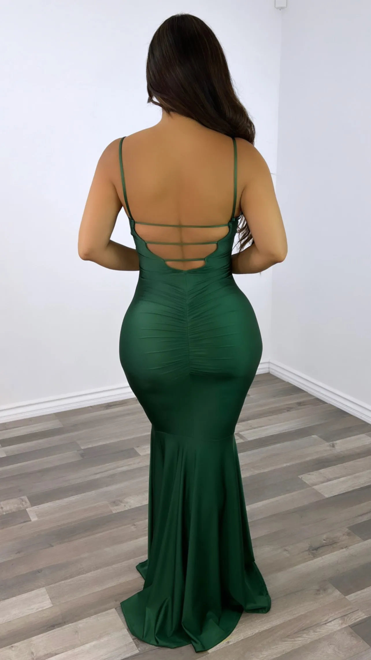 Drew Gown Dress-(Hunter Green)