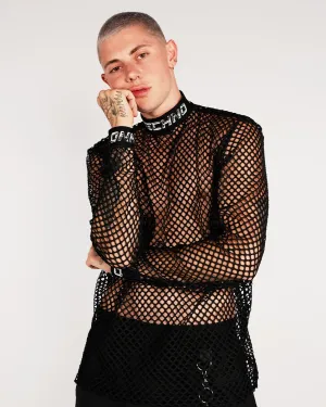 Dusk Till Dawn Techno Fishnet Long Sleeve Shirt