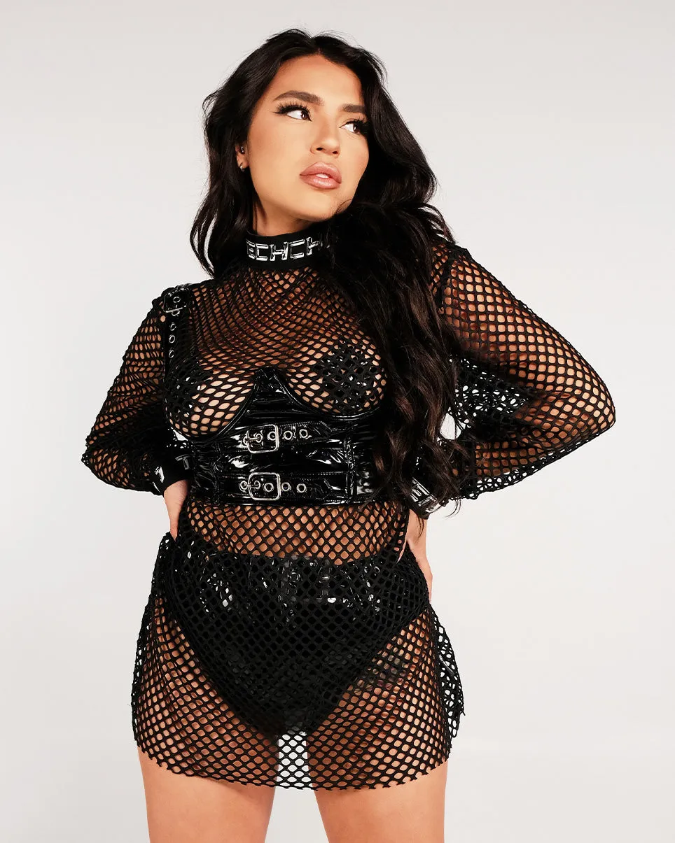 Dusk Till Dawn Techno Fishnet Long Sleeve Shirt