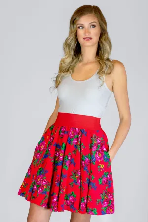 Ela Red Circle Skirt