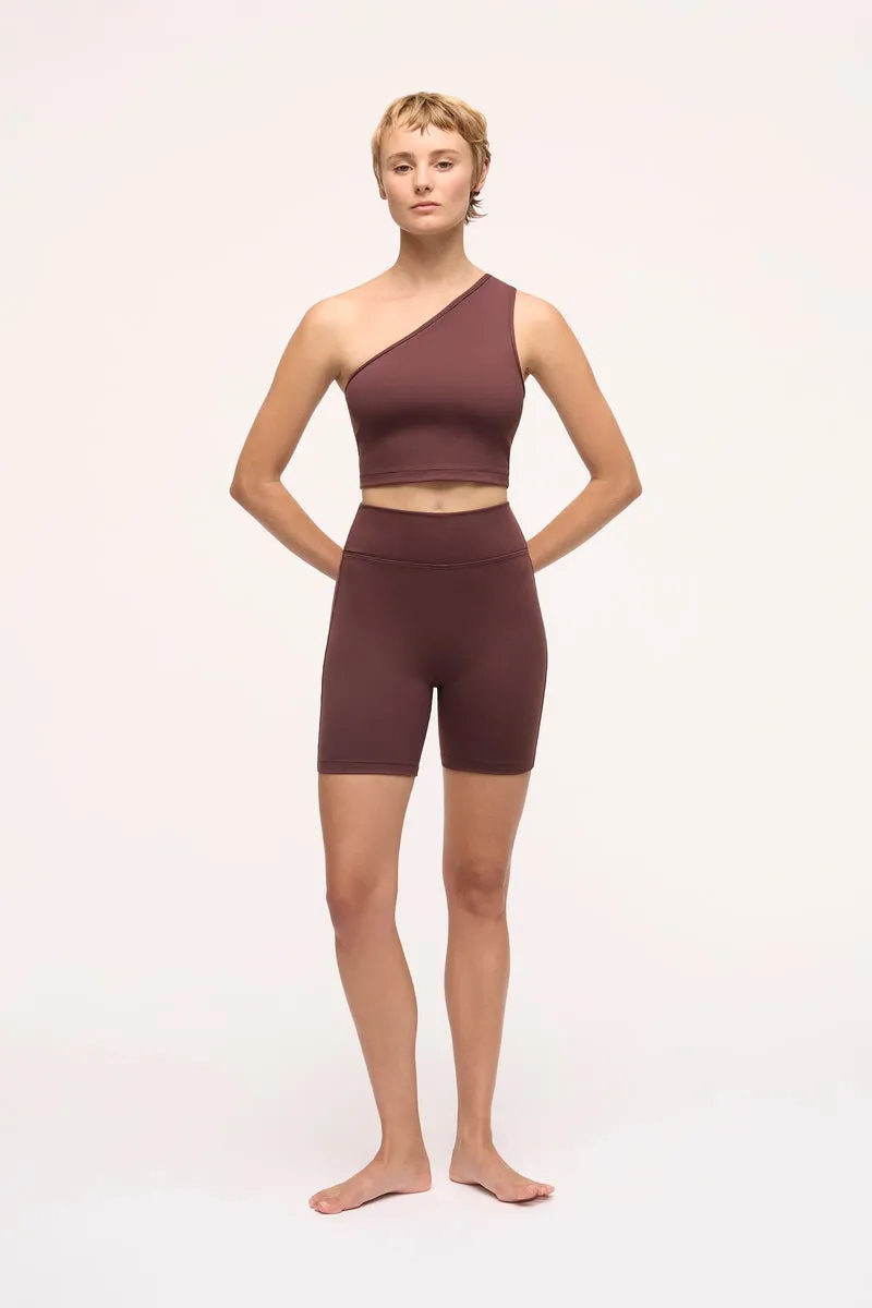 Elyse One Shoulder Top | Coffee