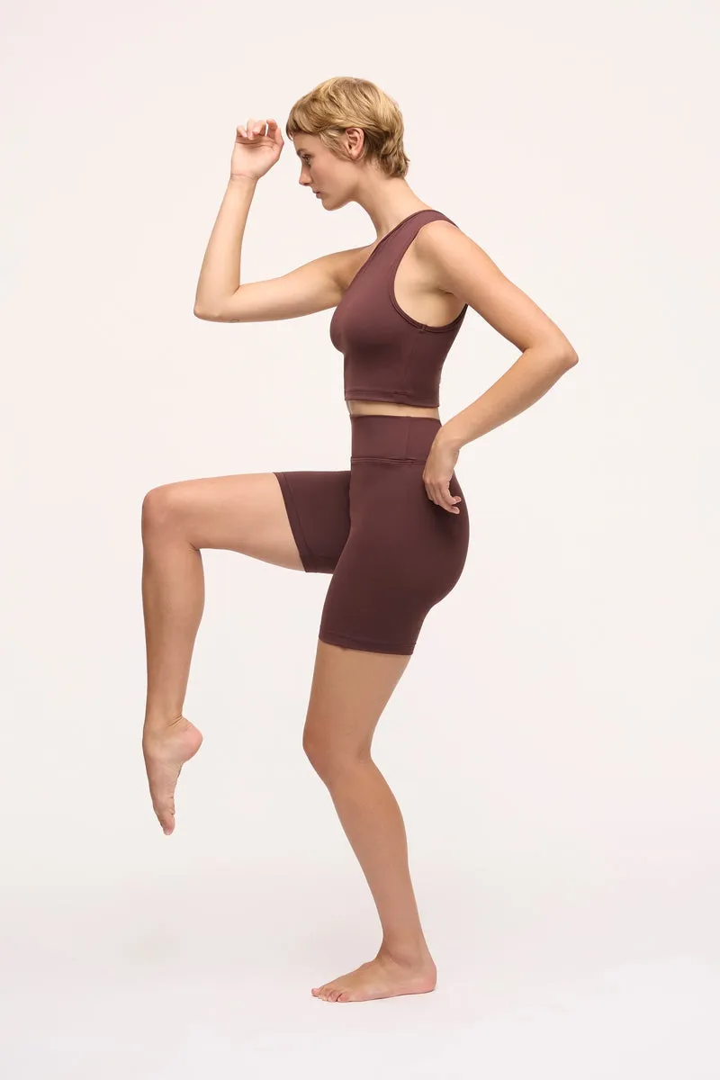 Elyse One Shoulder Top | Coffee