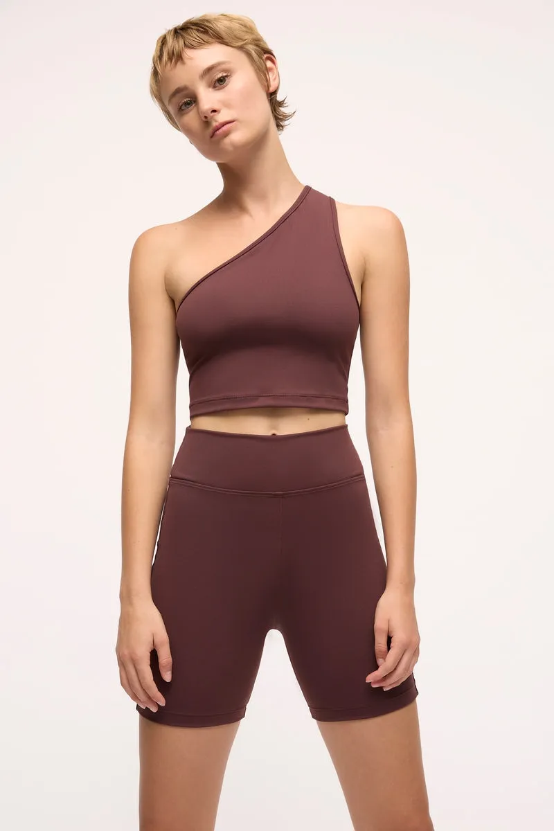 Elyse One Shoulder Top | Coffee