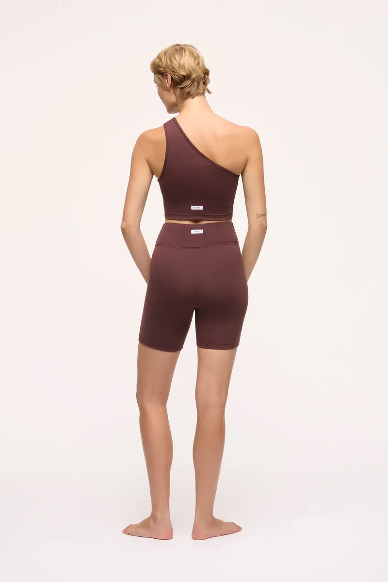 Elyse One Shoulder Top | Coffee
