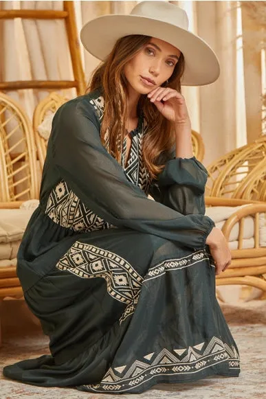 Embroidered Maxi Dress