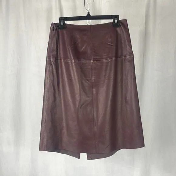Emerson Rose Leather‎ Pencil Skirt in Burgundy Fudge Style ER362883MI.