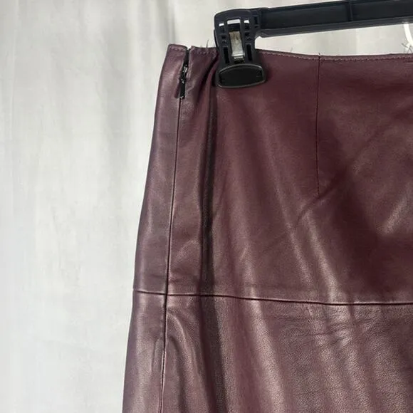 Emerson Rose Leather‎ Pencil Skirt in Burgundy Fudge Style ER362883MI.