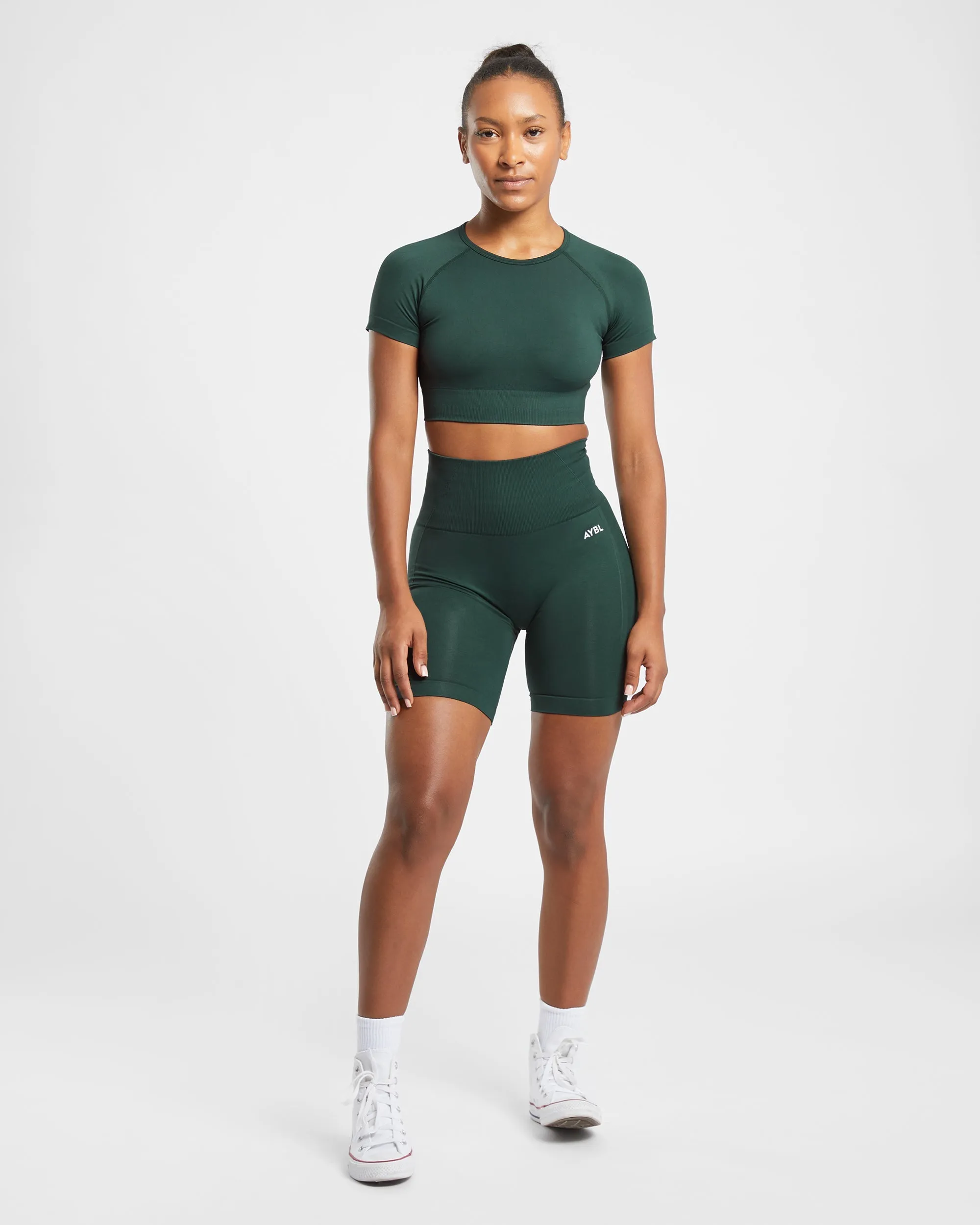 Empower Seamless Crop Top - Dark Green
