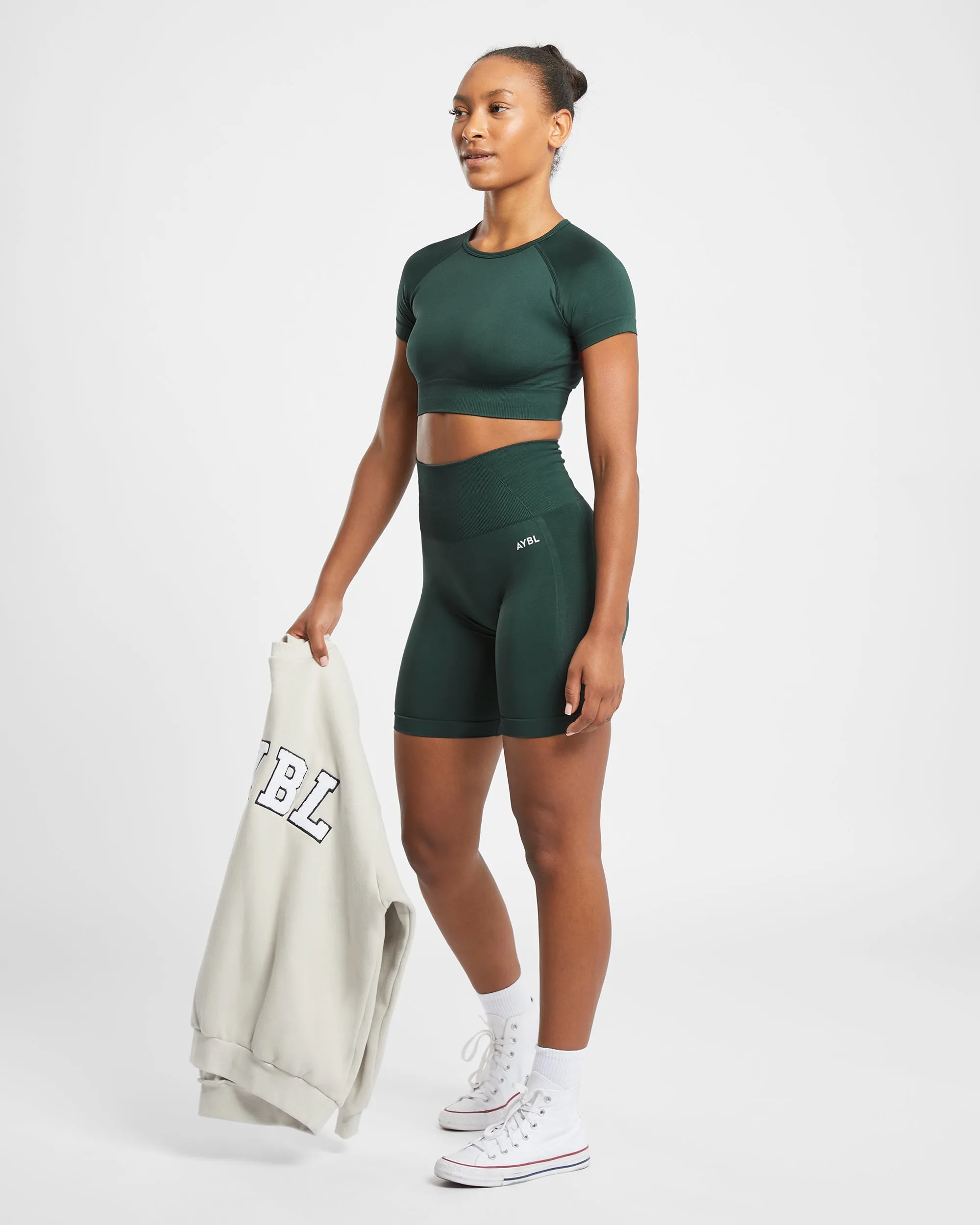 Empower Seamless Crop Top - Dark Green