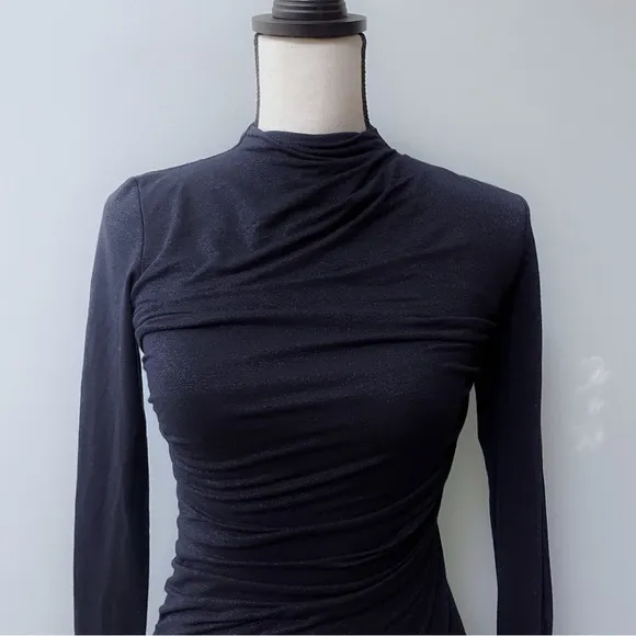 Enza Costa Navy Glittery Bodycon Dress, Women Size XS