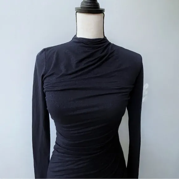 Enza Costa Navy Glittery Bodycon Dress, Women Size XS