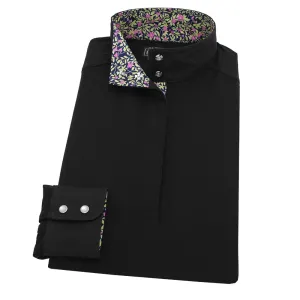 Essex Classics Ladies Magenta Flower “Dusk” Black Jumper Performance Show Shirt