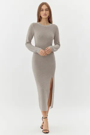 Estelle Metallic Knit Midi Dress