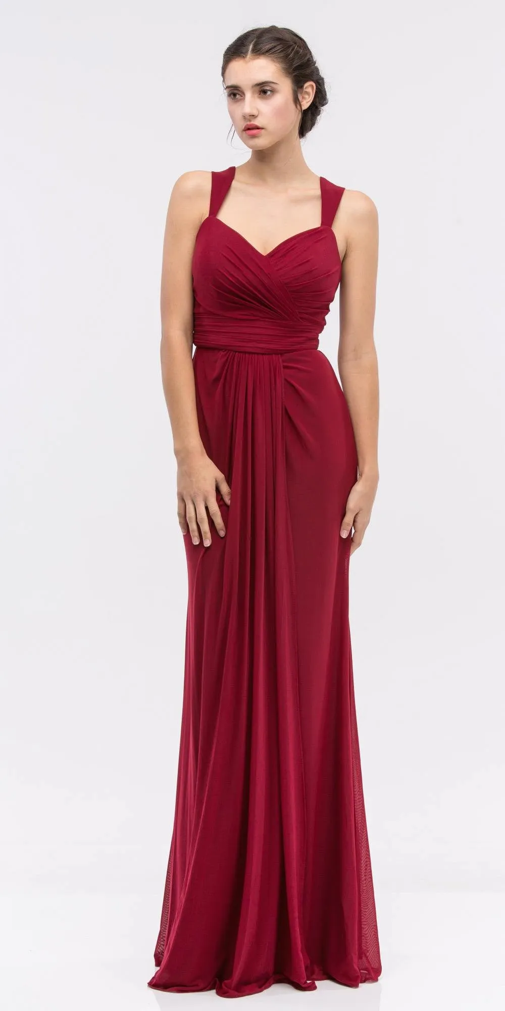 Eureka 3440 Ruched Sweetheart Neckline Long Dress