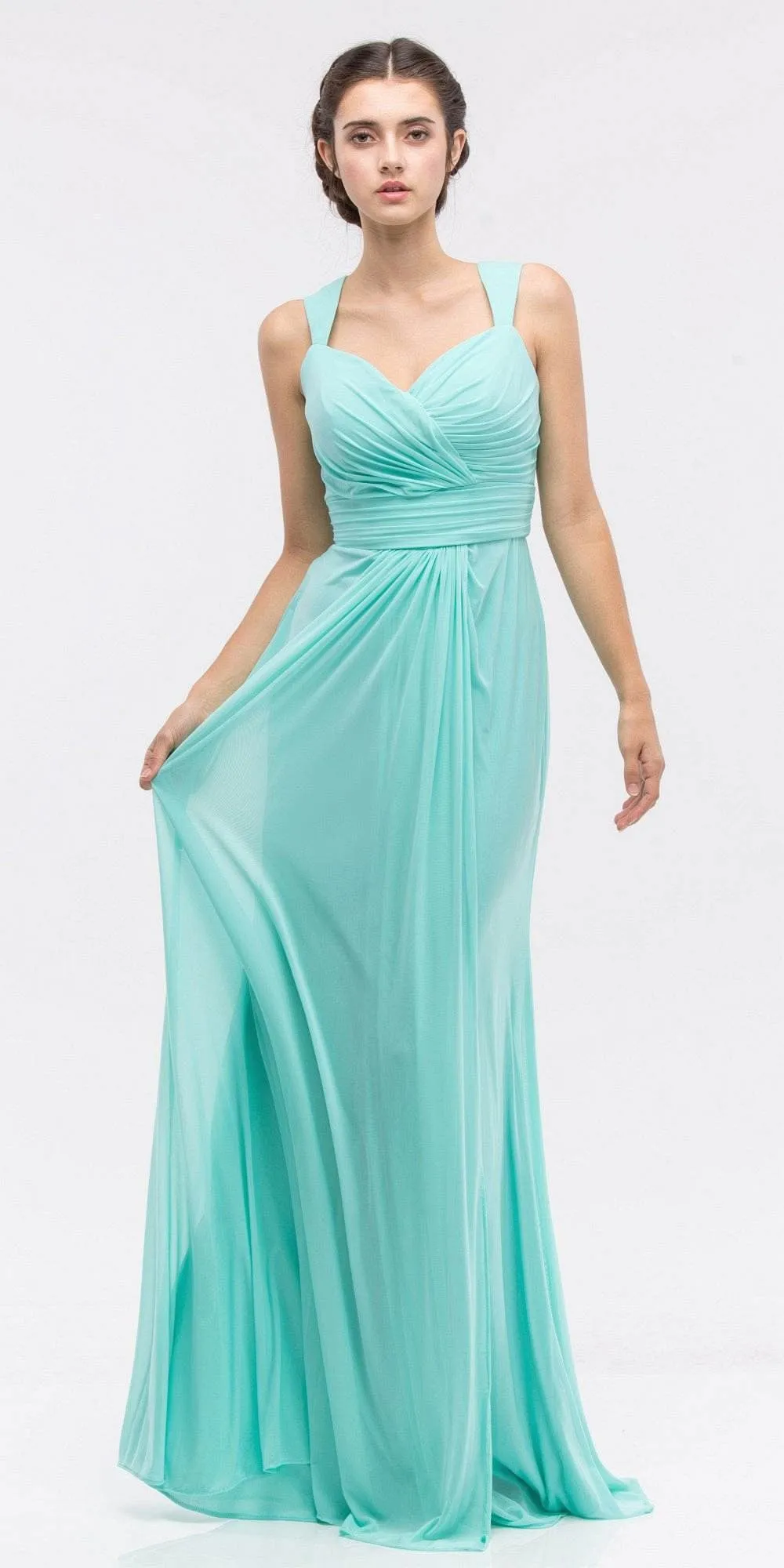 Eureka 3440 Ruched Sweetheart Neckline Long Dress