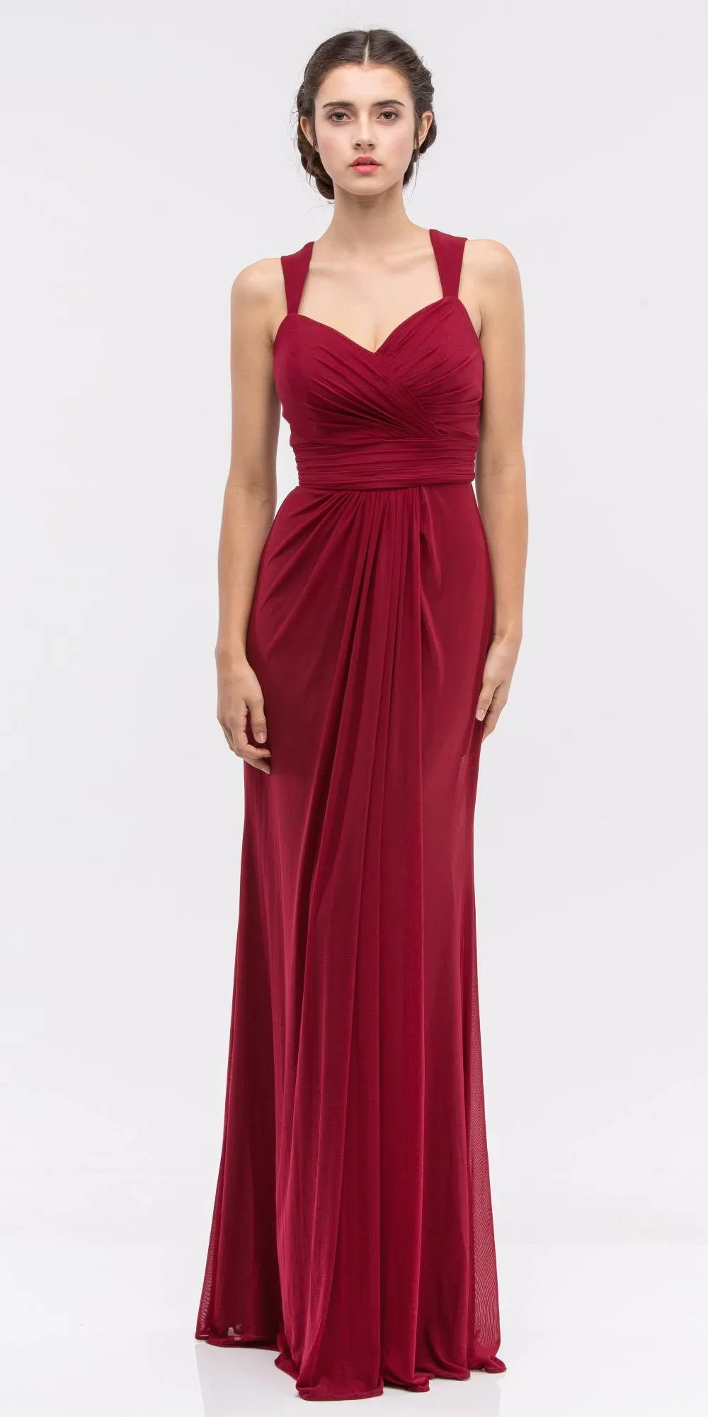 Eureka 3440 Ruched Sweetheart Neckline Long Dress