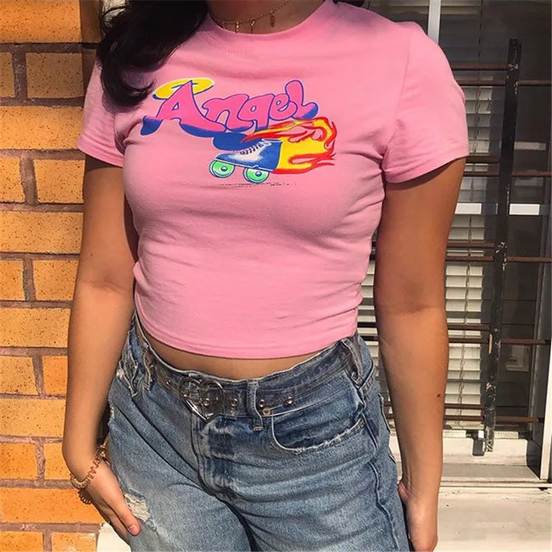 [@exceedaesthetic ] "ANGEL" CROP TOP K072302