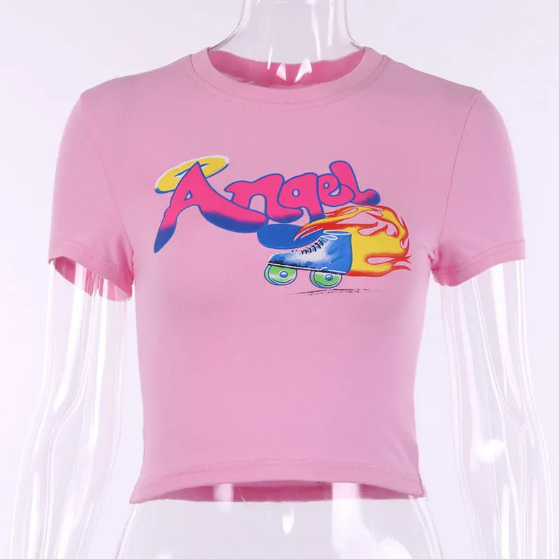 [@exceedaesthetic ] "ANGEL" CROP TOP K072302
