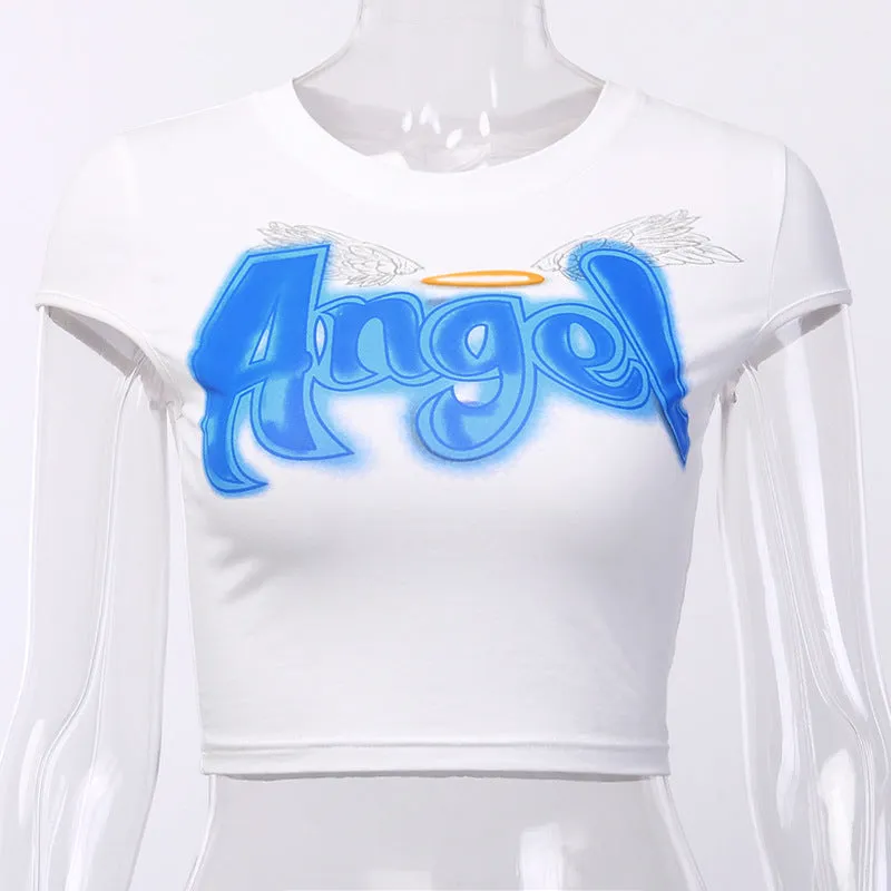 [@exceedaesthetic ] "ANGEL" CROP TOP K072302