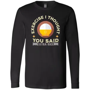 Exercise I Thought You Said Extra Rice Yellow Unisex Jersey Long Sleeve T-Shirt