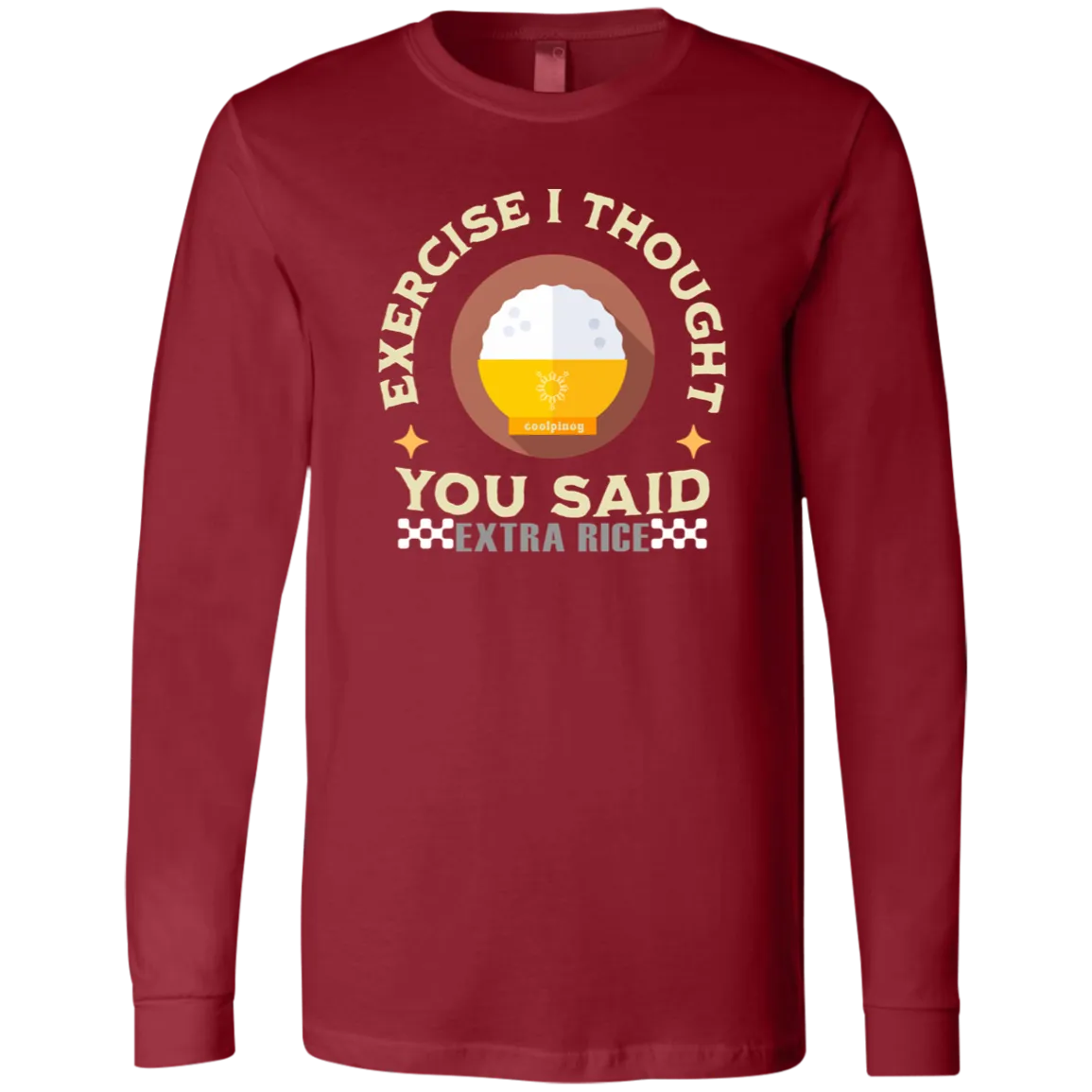 Exercise I Thought You Said Extra Rice Yellow Unisex Jersey Long Sleeve T-Shirt