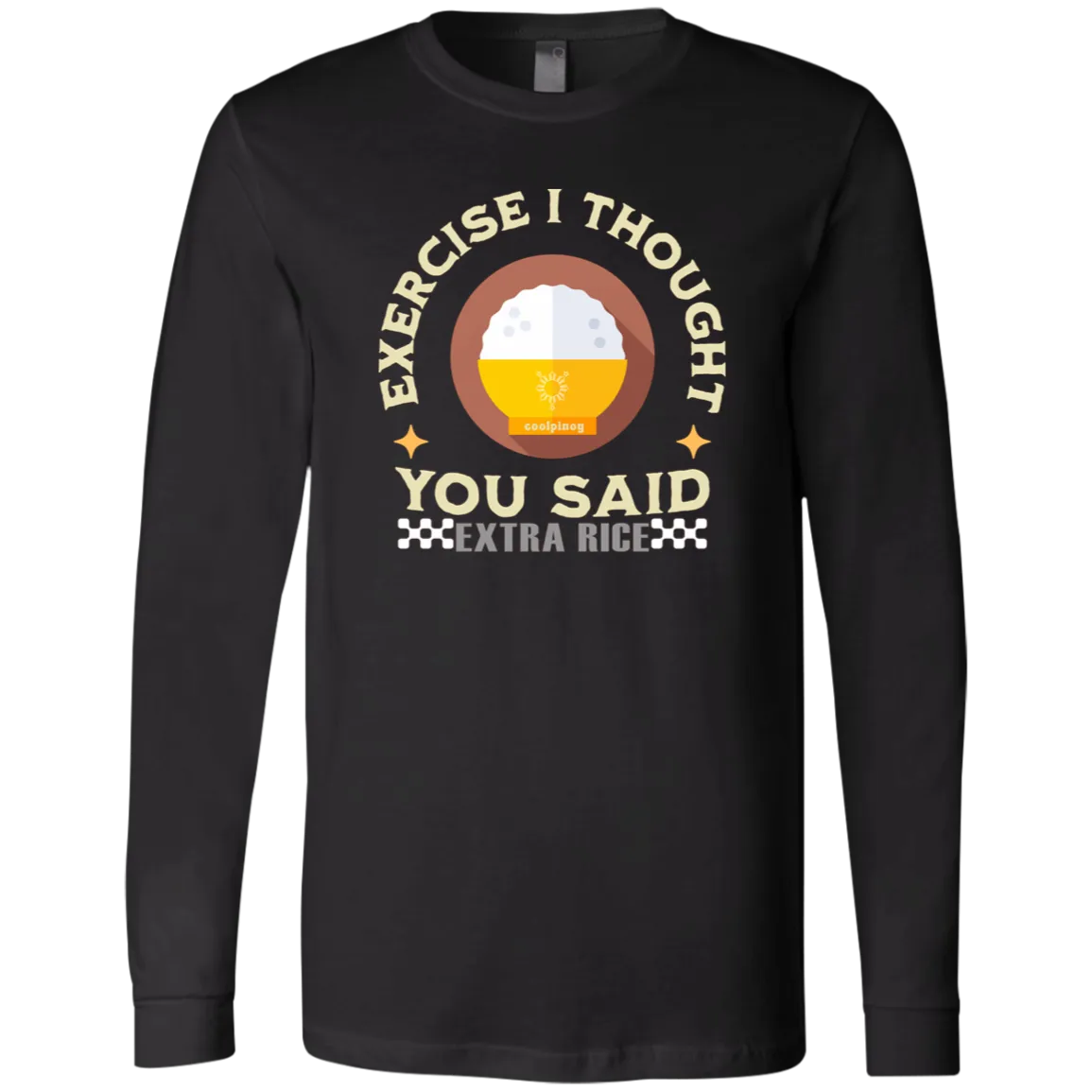 Exercise I Thought You Said Extra Rice Yellow Unisex Jersey Long Sleeve T-Shirt