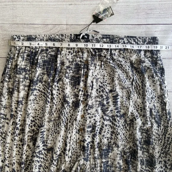 EXPRESS High Waisted Animal Print Maxi Skirt