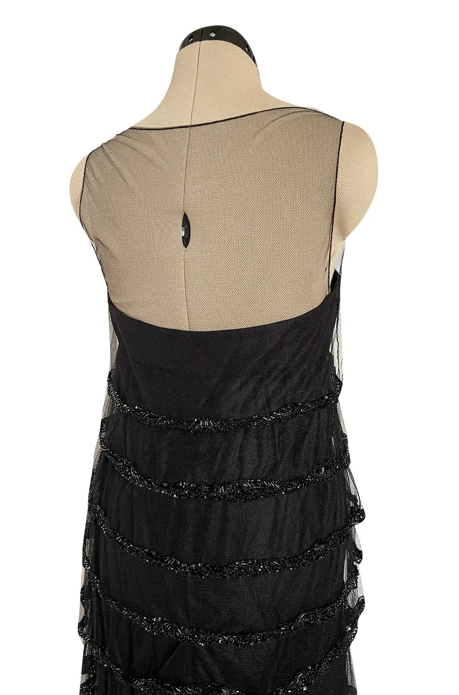 Fall 2006 Nina Ricci by Lars Nilsson Look 34 Black Net Column Dress w Densely Beaded Detailing