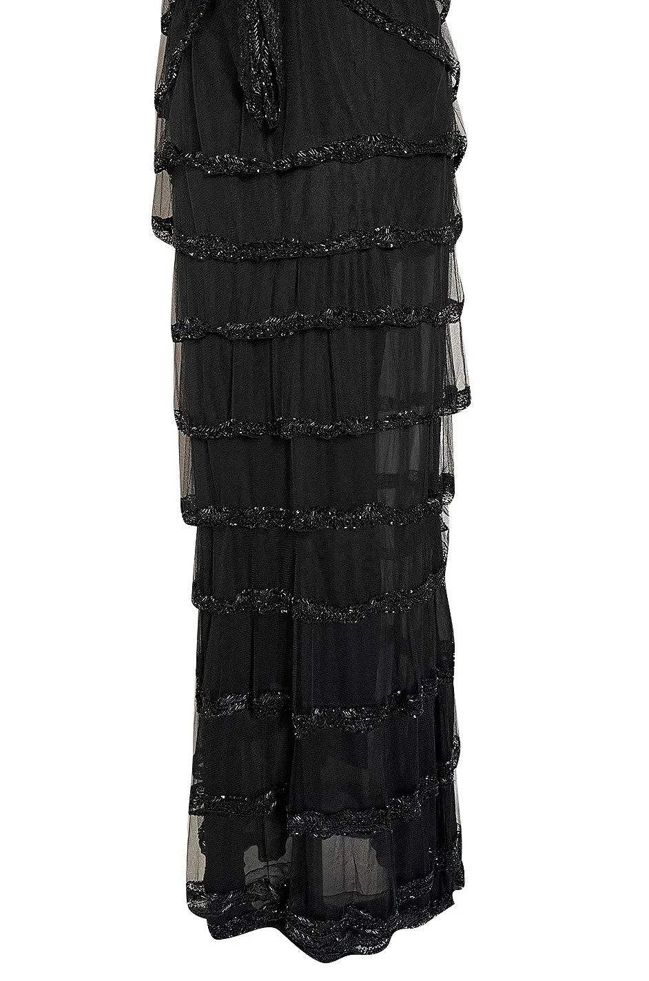 Fall 2006 Nina Ricci by Lars Nilsson Look 34 Black Net Column Dress w Densely Beaded Detailing