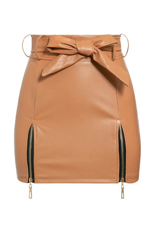 Fashionably Late Skirt - TAN
