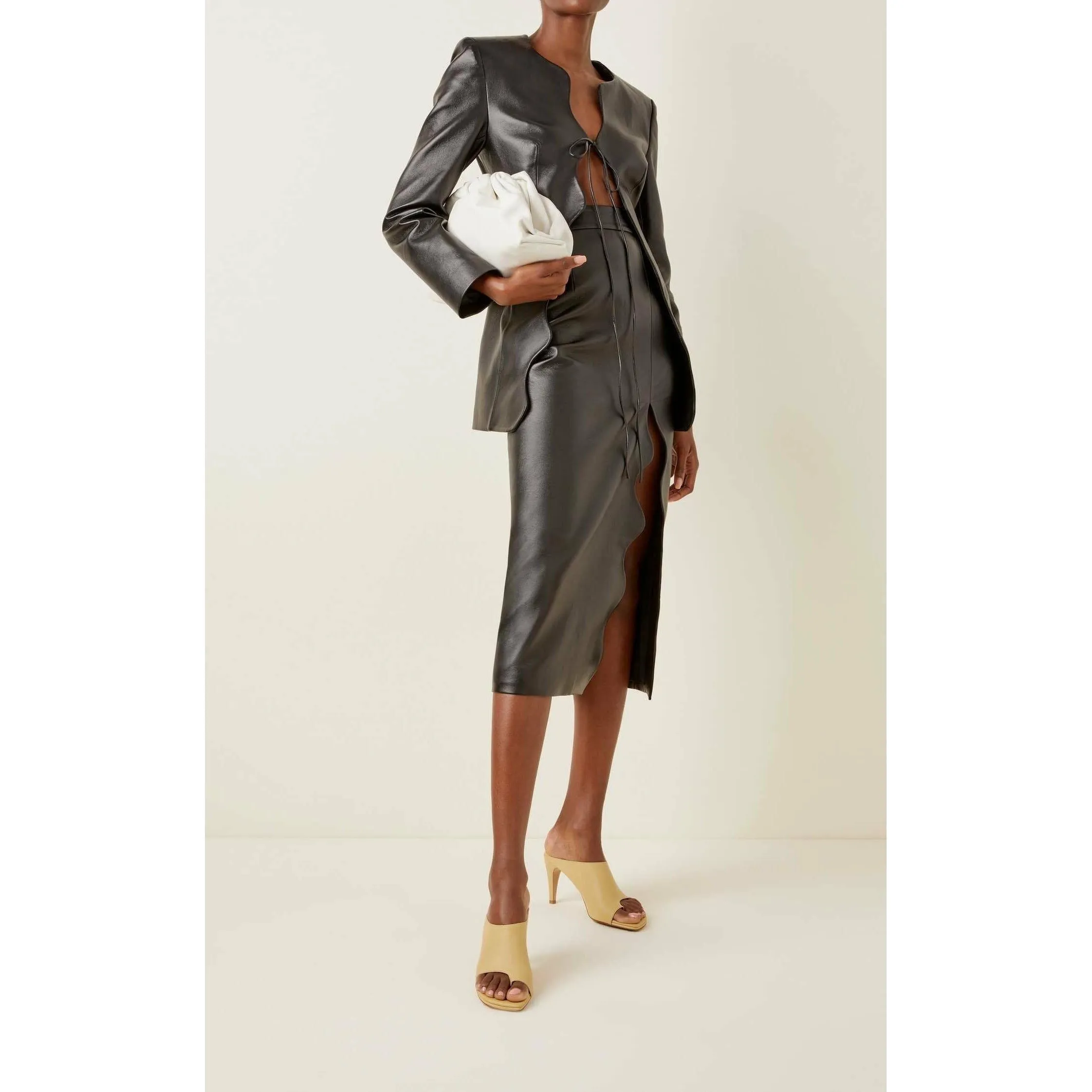 Faux Leather Wave Skirt | Women’s Clothing Boutique