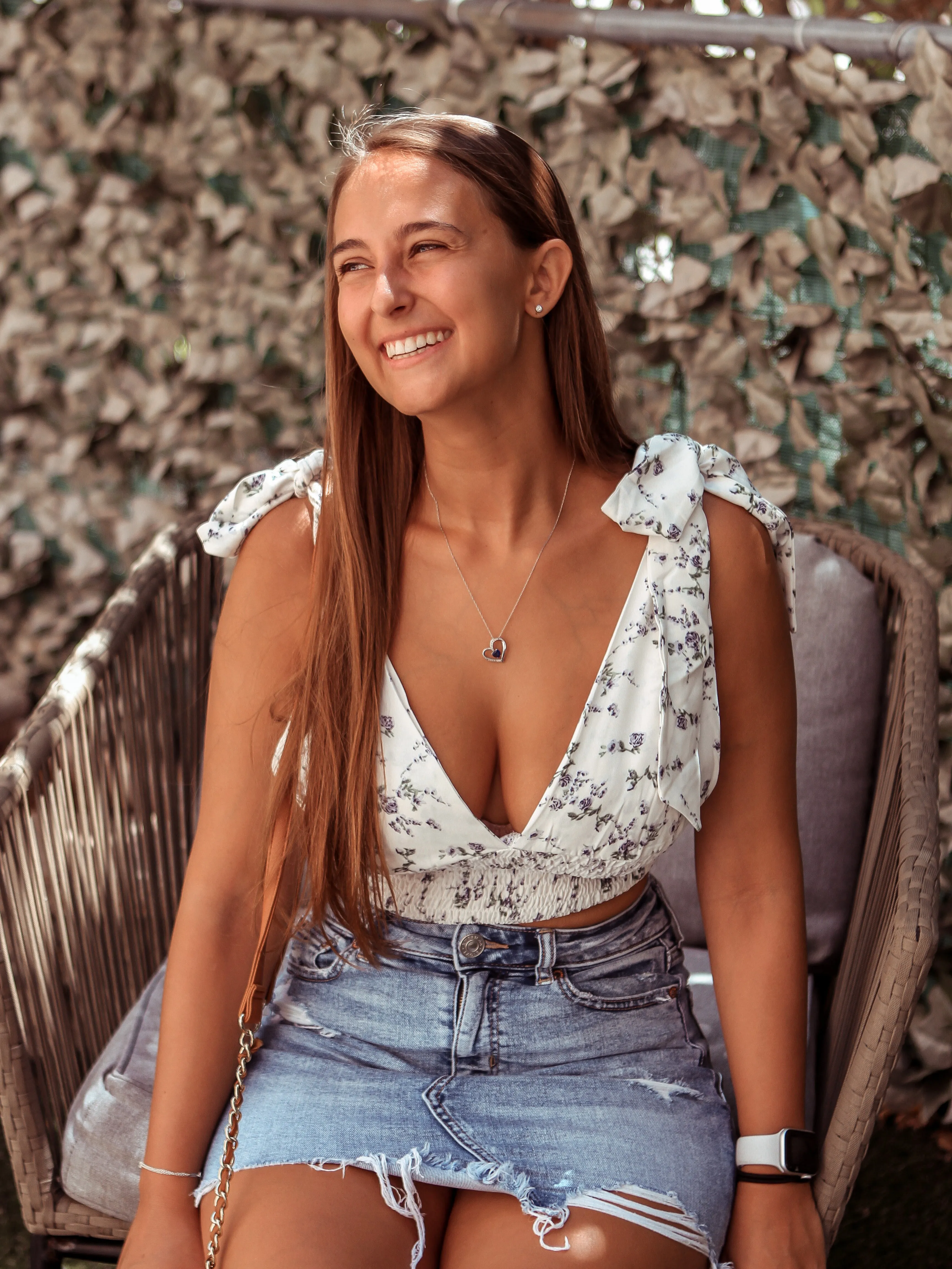 Fio Floral Crop Top (White/Multi)