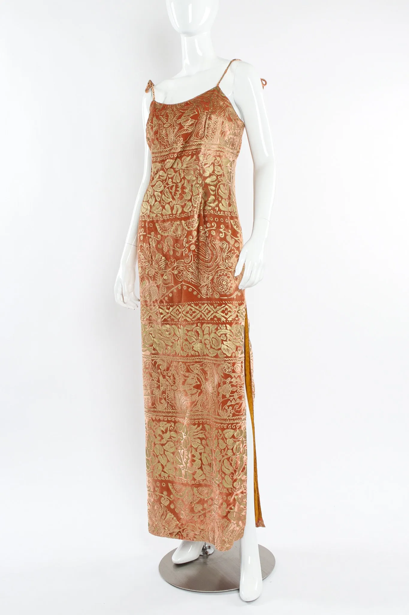Floral Painted Velvet Dress