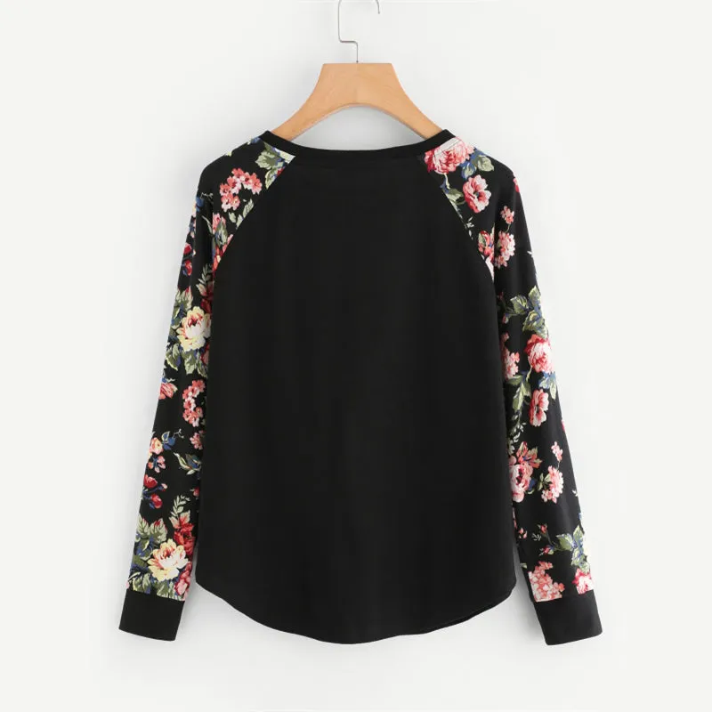 Floral Raglan Long Sleeve Shirt