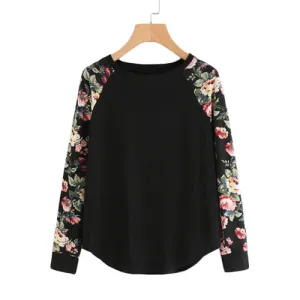 Floral Raglan Long Sleeve Shirt