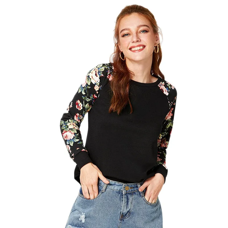 Floral Raglan Long Sleeve Shirt