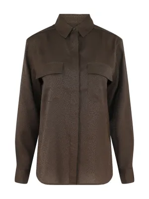 Frame Double Pocket Shirt in Espresso