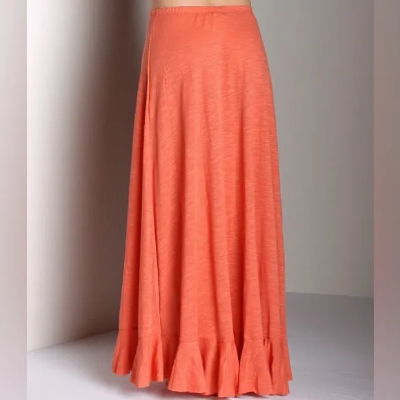 Free People Beach Cascade Convertible Skirt, Tangerine, Size Small, Oversized