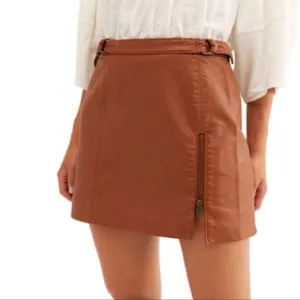 Free People Faux Leather Mini Skirt