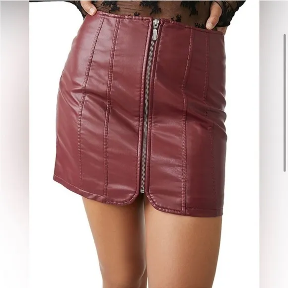 Free People Layla Vegan Leather Mini Skirt