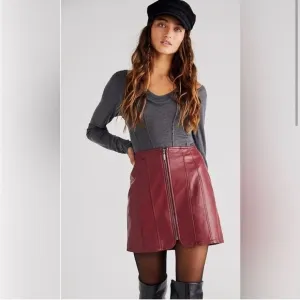 Free People Layla Vegan Leather Mini Skirt
