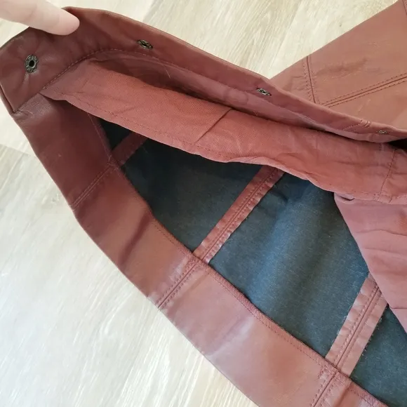 Free People Maisie Vegan Leather Mini Skirt Lined Snap Closure High Rise NWT